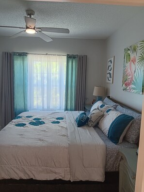 2 bedrooms, iron/ironing board, WiFi, bed sheets