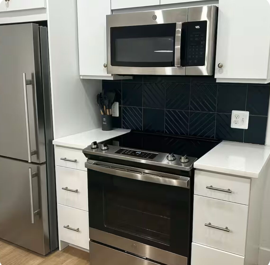 Microwave, oven, stovetop, dishwasher
