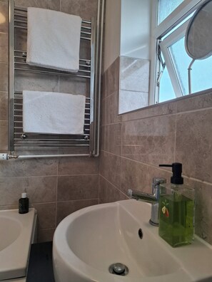 Towels, soap, toilet paper