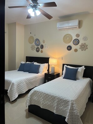 2 bedrooms, iron/ironing board, WiFi, bed sheets