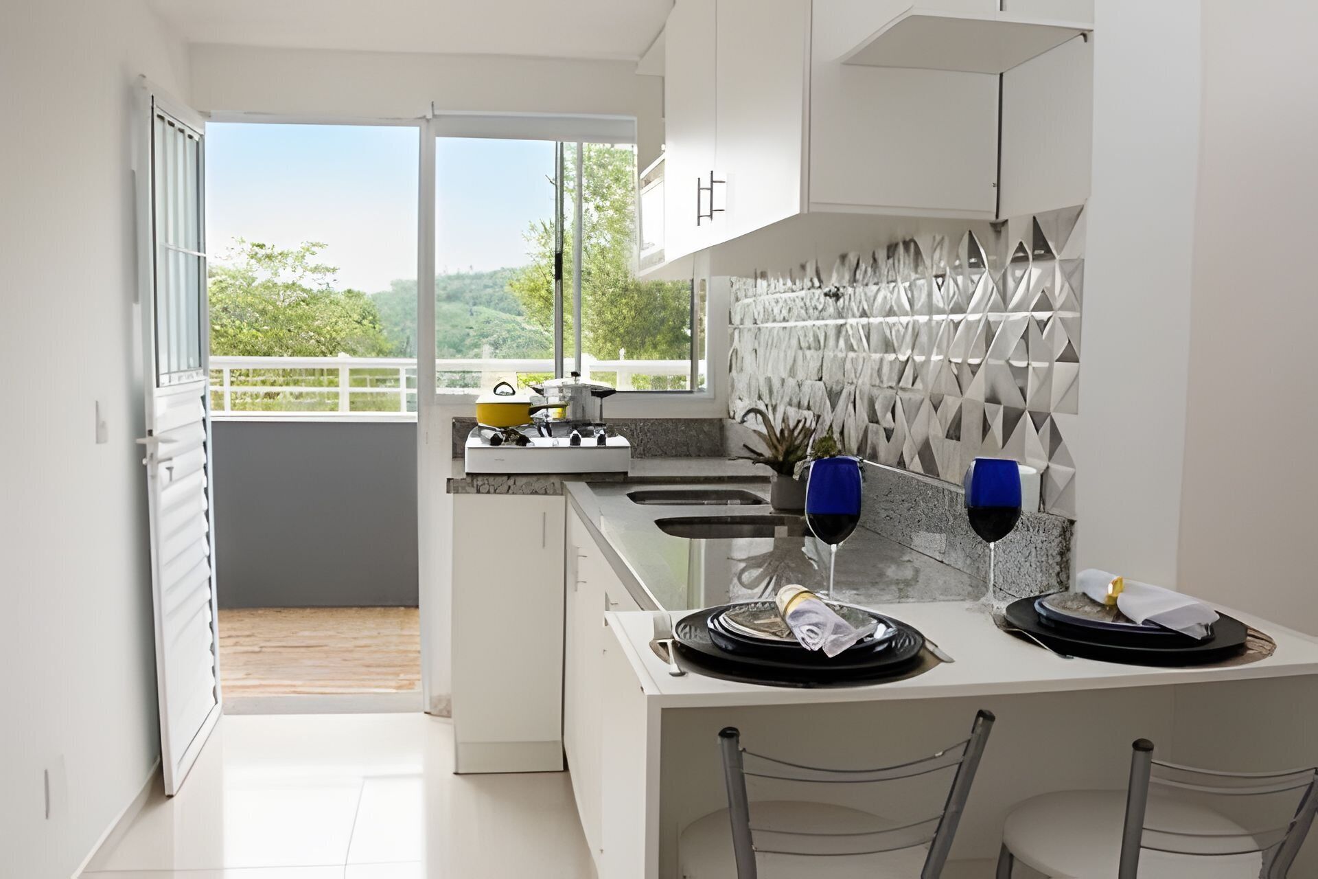 Fridge, microwave, stovetop, cookware/dishes/utensils