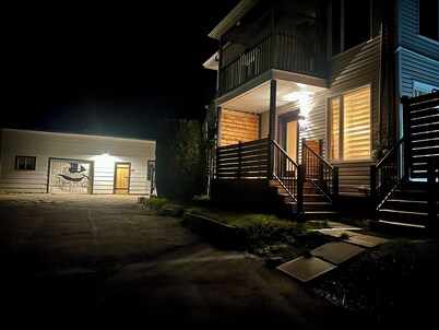 River 180 view, mountain trails (snowmobiling, cross-country skiing, hiking)