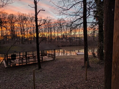 Rustic Pond Retreat w/ Hot Tub & Fishing Gear