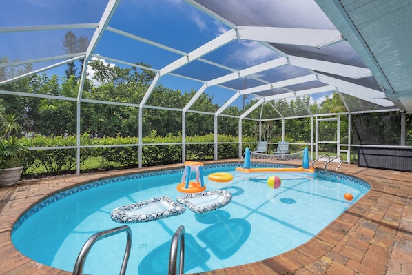 Outdoor pool, a heated pool