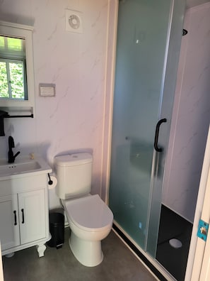 Towels, soap, shampoo, toilet paper
