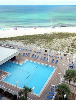 Indoor pool, outdoor pool - Stylish 2-Story Beachfront Condo with Gulf & Lake Views – Fully Renovated 2025 (Panama City Beach)