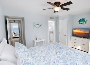 2 bedrooms, desk, iron/ironing board, travel cot