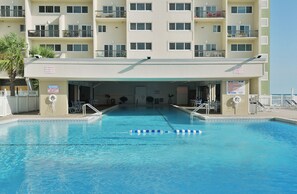 Indoor pool, outdoor pool - Stylish 2-Story Beachfront Condo with Gulf & Lake Views – Fully Renovated 2025 (Panama City Beach)