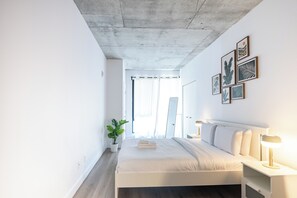 1 bedroom, desk, iron/ironing board, travel cot