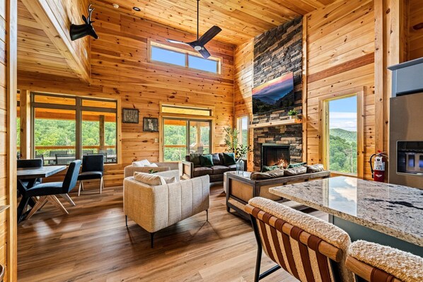 Smart TV, fireplace