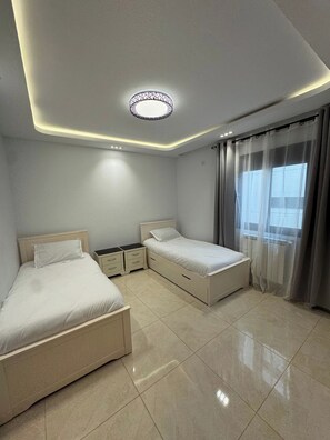 2 bedrooms, bed sheets