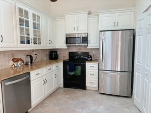 Microwave, oven, stovetop, dishwasher