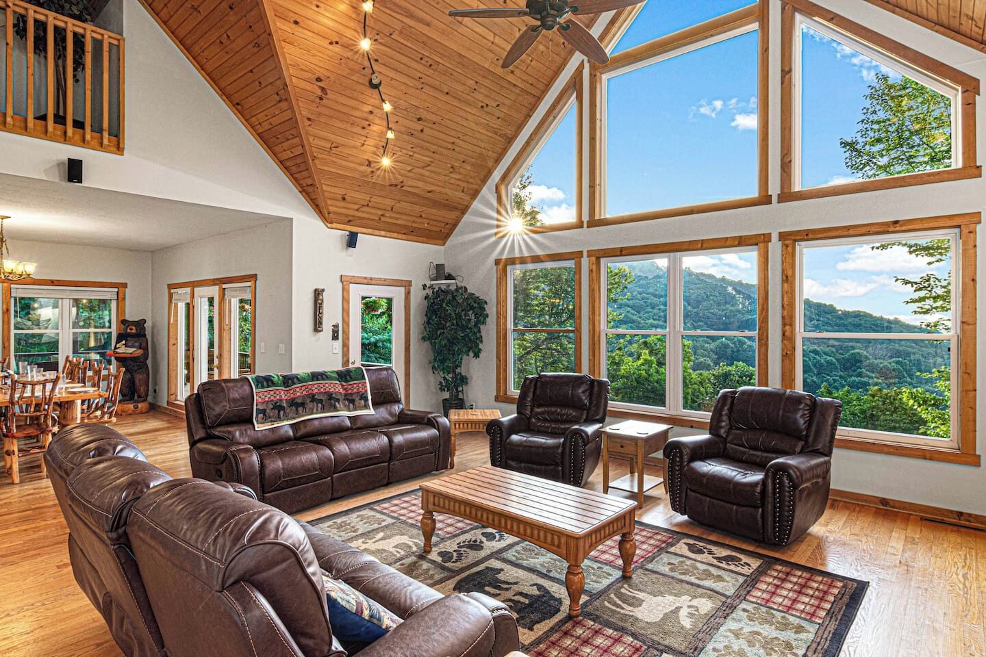 Smart TV, fireplace, video games, DVD player