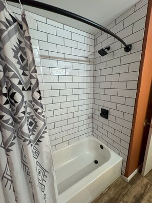 Hair dryer, towels, toilet paper