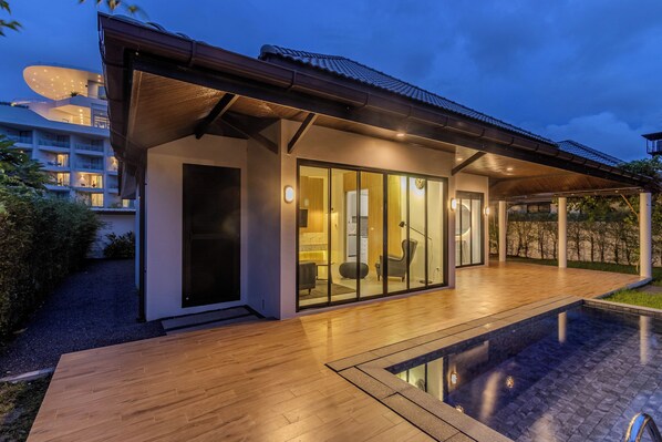 Villa, Patio | Terrace/patio - 2BR with Pool & Garden Near Beach V242 (Choeng Thale)