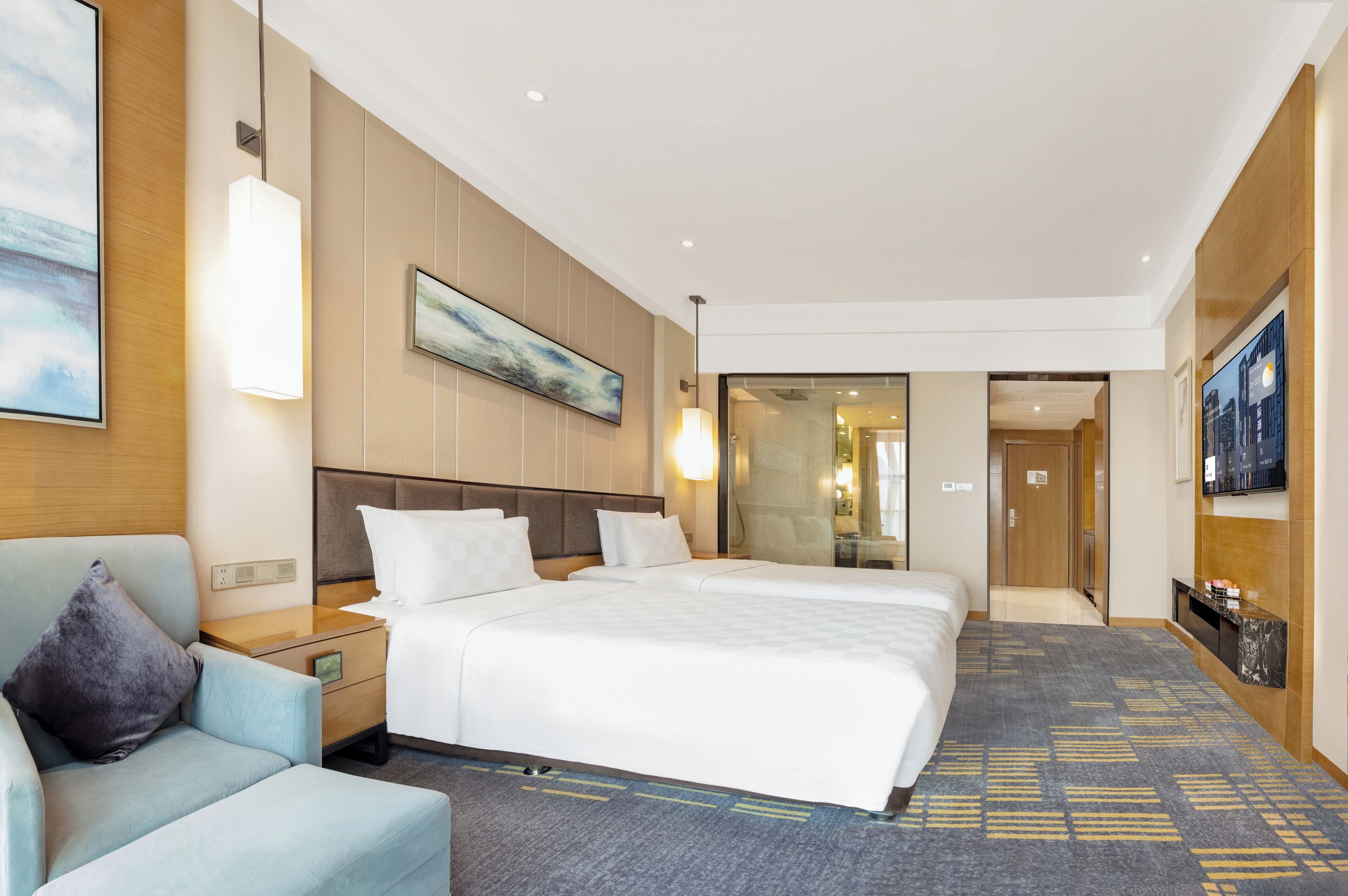 In-room safe, desk, laptop workspace, blackout drapes