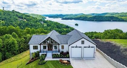 STUNNING SUNSET VIEWS! Luxury Lake & Mountain Retreat w Pool, Spa, & Beachfront