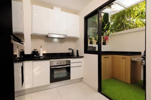 Townhouse – comfort, terrasse | Eget kjøkken