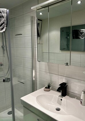 Haartrockner, Handtücher, Seife, Toilettenpapier