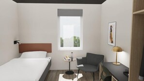 华丽单人房 | 笔记本电脑工作区、免费 WiFi、床单