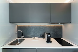 Panoramic-Suite, Seeblick | Eigene Küche | Kühlschrank, Mikrowelle, Herdplatte, Kochgeschirr/Geschirr/Besteck