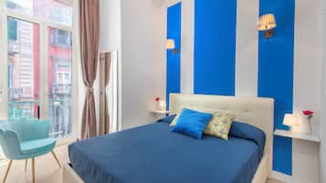 Standaard tweepersoonskamer, uitzicht op de stad | Een laptopwerkplek, gratis wifi, beddengoed