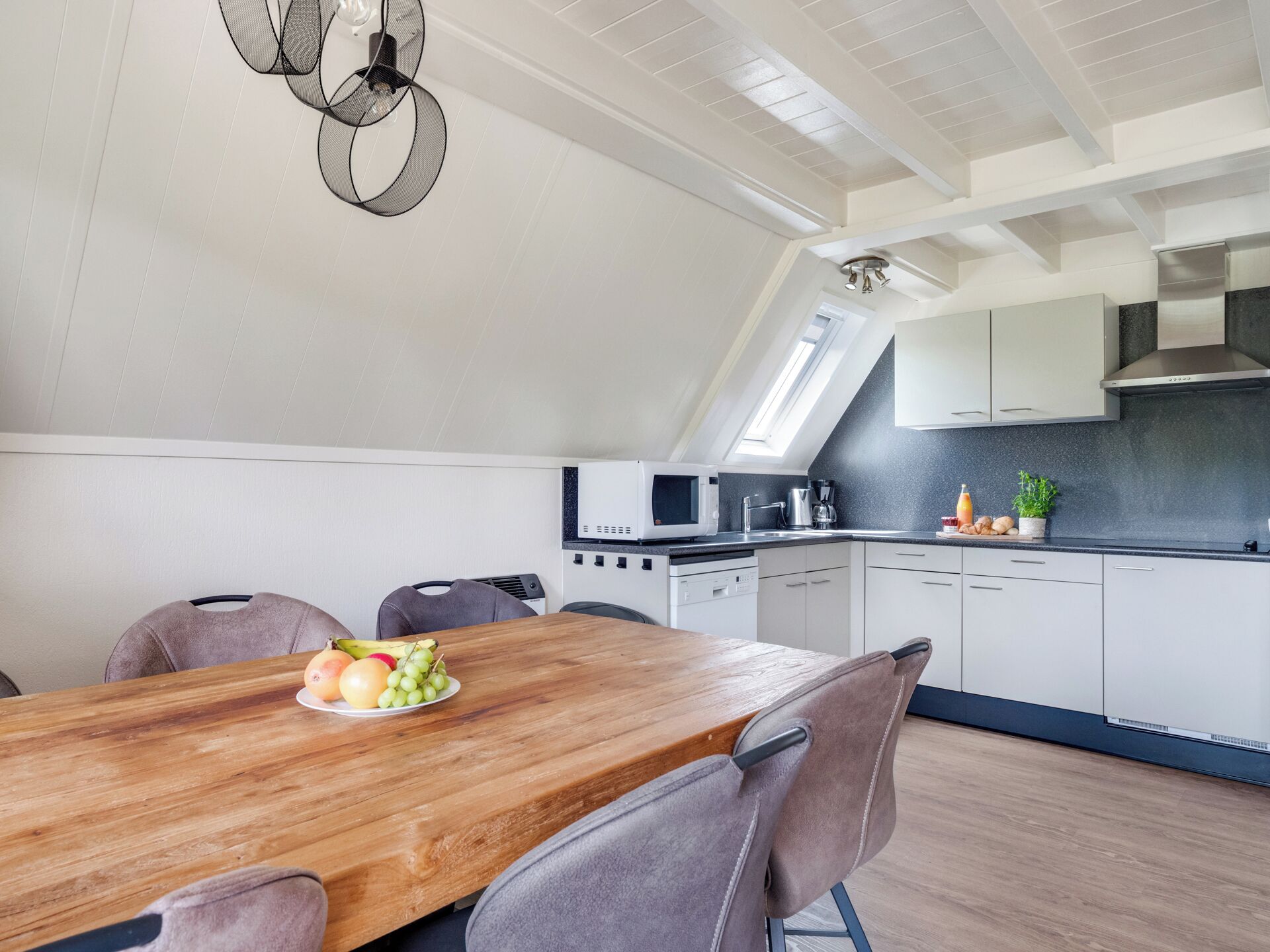 Réfrigérateur, micro-ondes, plaque de cuisson, lave-vaisselle