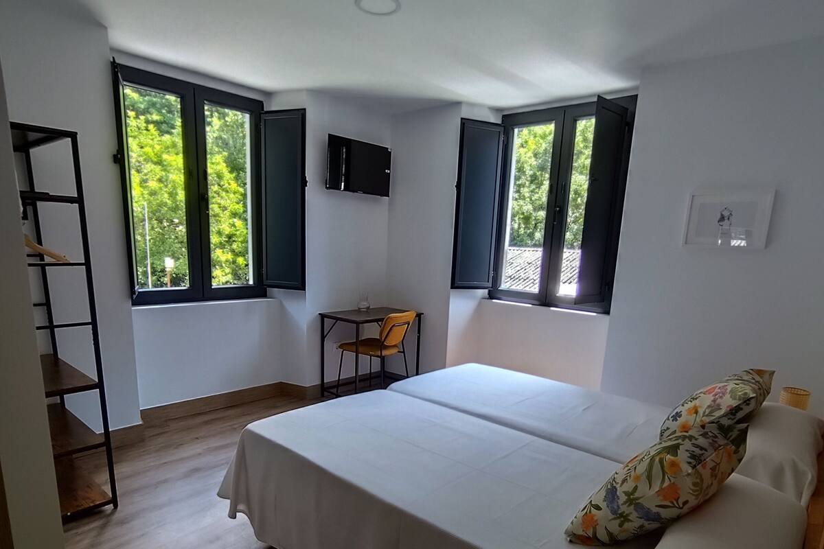 Habitación estándar con 2 camas individuales, vista a la montaña | Escritorio, espacio para trabajar con laptop y wifi gratis