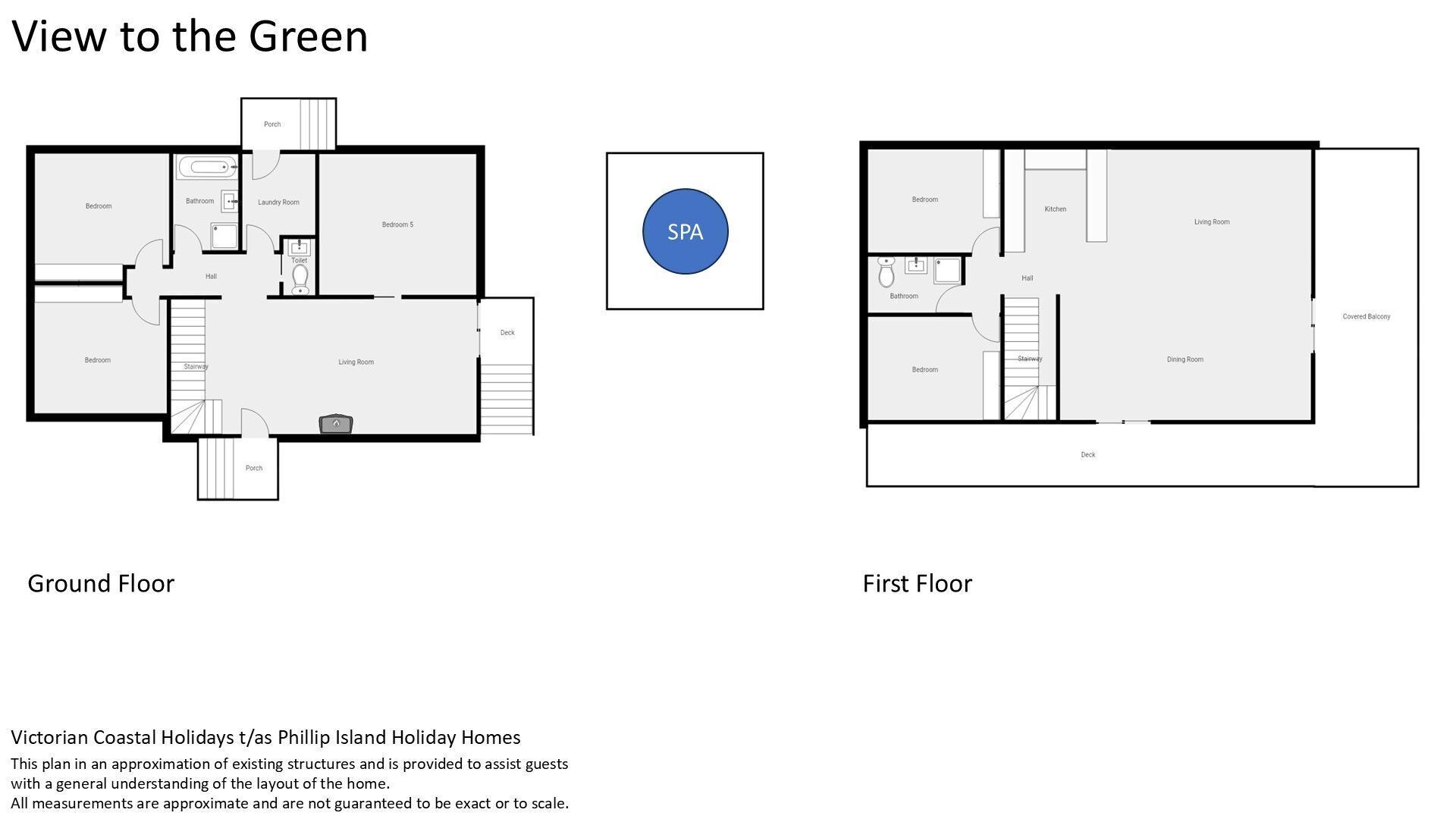 Un plan d’étage d’une maison comprenant un rez-de-chaussée et un étage, avec des chambres, des salles de bain, une cuisine, un salon, une salle à manger, un porche, un escalier et un balcon couvert.