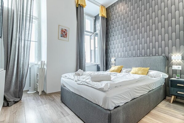 1 室のベッドルーム、アイロン / アイロン台、WiFi、ベッドシーツ