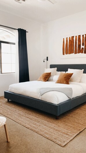 1 bedroom, desk, iron/ironing board, travel cot