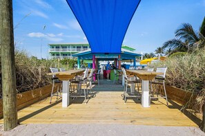 Outdoor dining - Oceanfront Inn Room #18- Ocean View Balcony, 2 Full Beds (Fort Pierce)