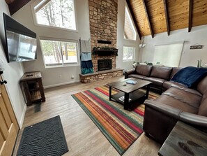 Smart TV, fireplace, video games, ping pong
