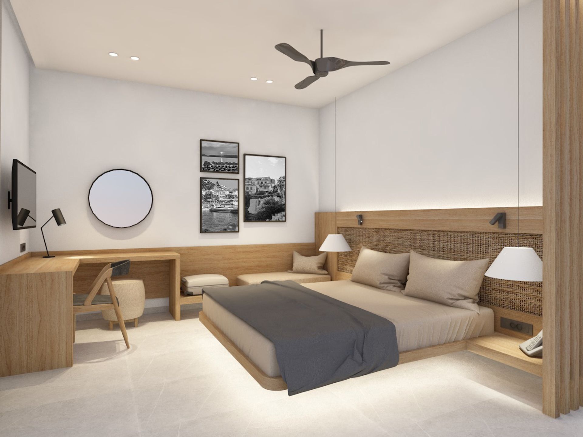 Deluxe Double with Shared Pool | Tallelokero huoneessa, äänieristys, ilmainen Wi-Fi, vuodevaatteet