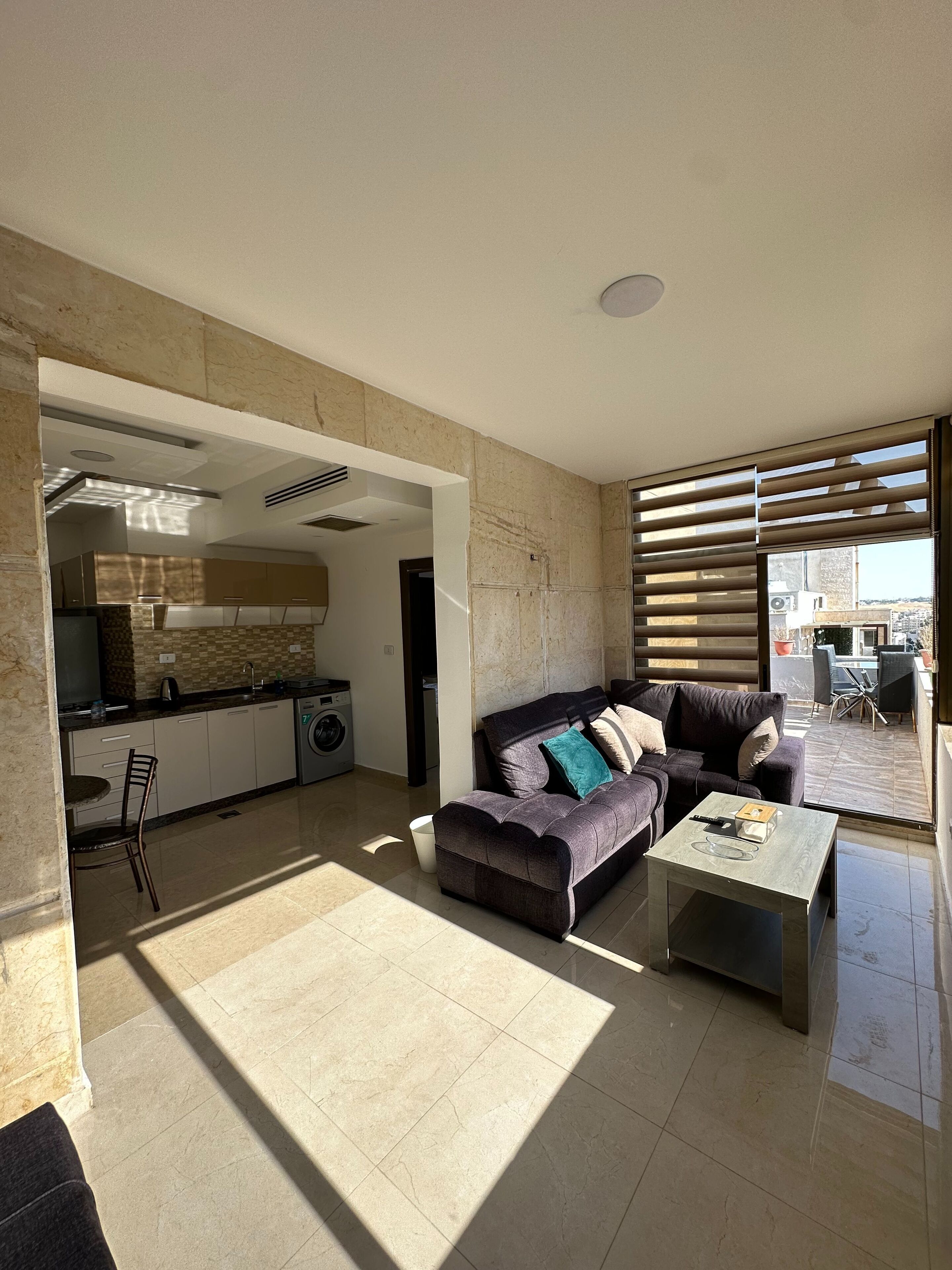 อพาร์ทเมนท์, 1 ห้องนอน, พร้อมสิ่งอำนวยความสะดวกสำหรับผู้พิการ, สูบบุหรี่ได้ | ห้องนั่งเล่น