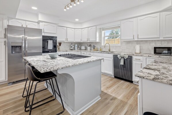 Microwave, oven, stovetop, dishwasher
