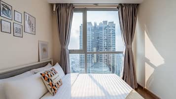 2BR Apartment Vinhome Central Park with Street View - Skyway | Roupas de cama premium