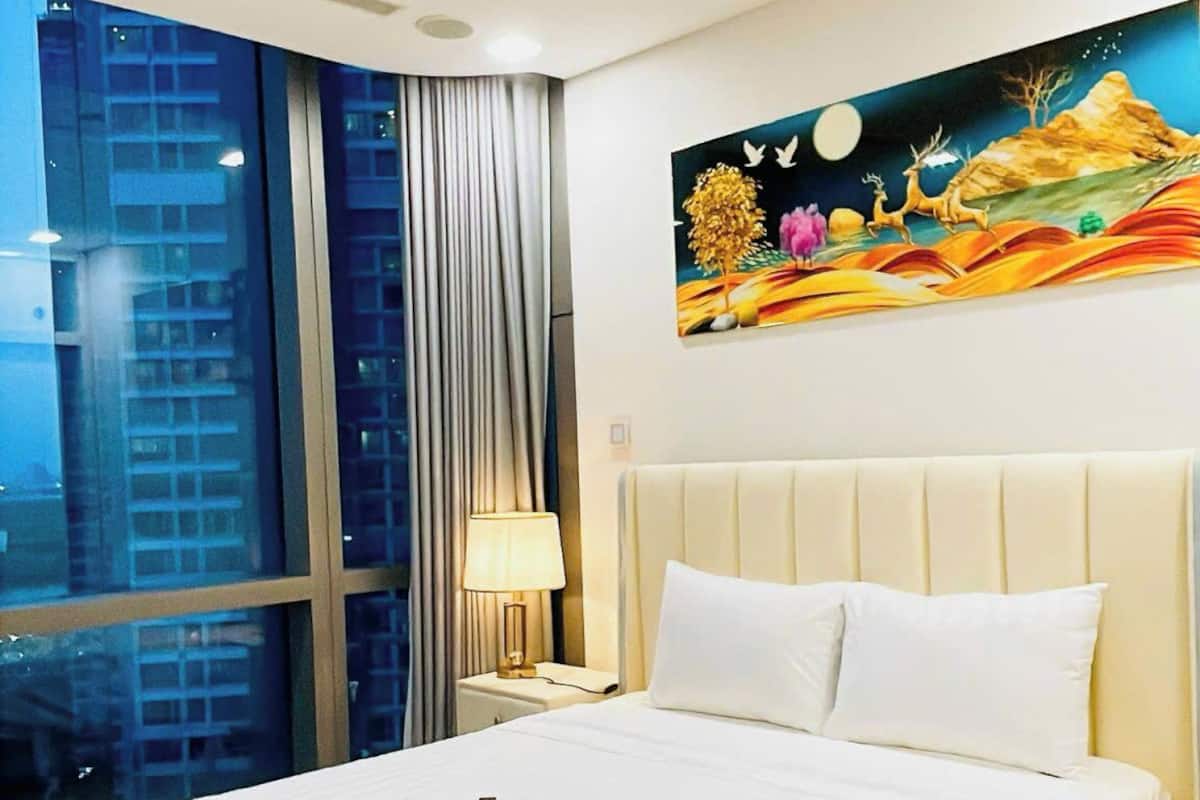 3BR Apartment Landmark 81 Tower with Panoramic View - Skyway | Literie de qualité, lit avec matelas en mousse à mémoire, bureau