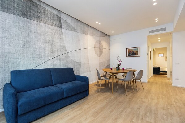 Appartamento Deluxe, 2 camere da letto | Area soggiorno