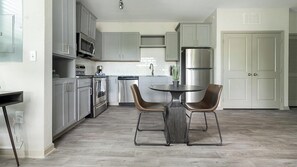 Fridge, dining tables