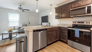 Fridge, dining tables