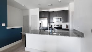 Fridge, dining tables