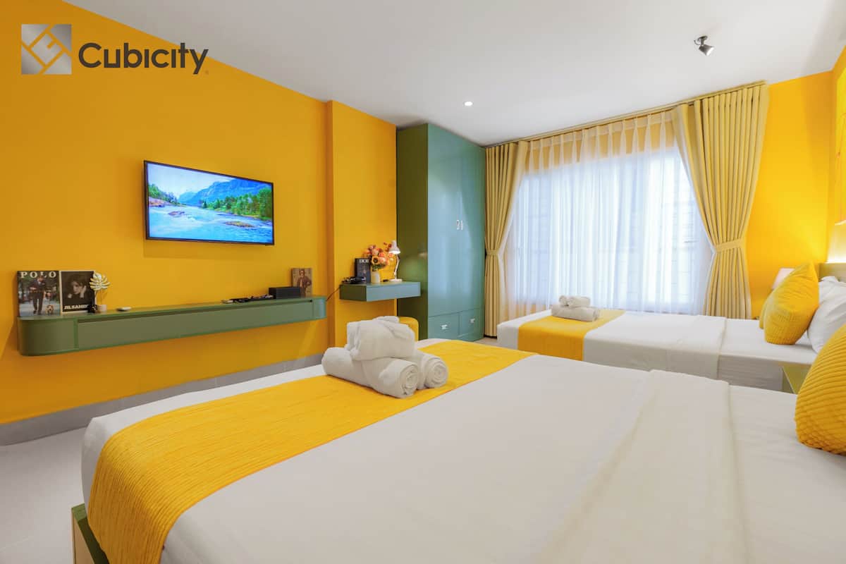 Comfort Apartment, City View | In-room safe, desk, laptop workspace, blackout drapes