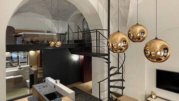 Deluxe Apartment | Ruang tamu | 55 inci sebuah televisyen pintar dengan digital, Netflix