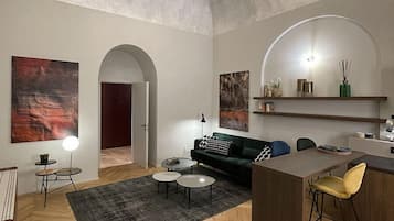 Superior Apartment | Living area | 55-inch Smart TV with digital channels, Netflix, streaming services