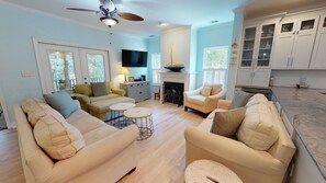 TV, fireplace - 1616 Jones Avenue by Tybee Vacation Rentals (Tybee Island)