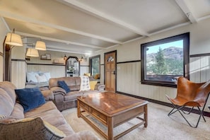 TV, fireplace, table football, offices - Amazing Views, Fire Pit, Mtn Getaway , EV Charger (Cascade-Chipita Park)