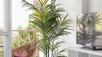 Studio, Balcony | Living area | Flat-screen TV