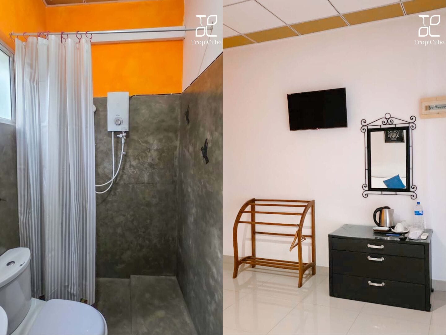 Phòng đôi | Phòng tắm | Buồng tắm vòi sen, dép đi trong nhà, khăn tắm, xà phòng 