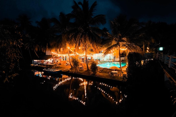Outdoor banquet area